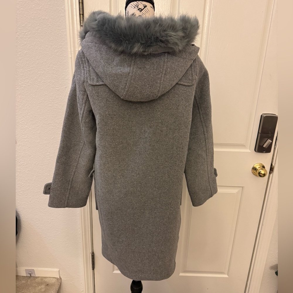 Just Enjoy My Life Gray Pea Coat M - Picture 2 of 3